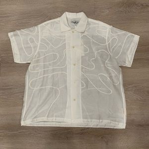 COPY - Bode Sheer RickRack Short Sleeve Shirt E.A.B.A. Wedding Collection